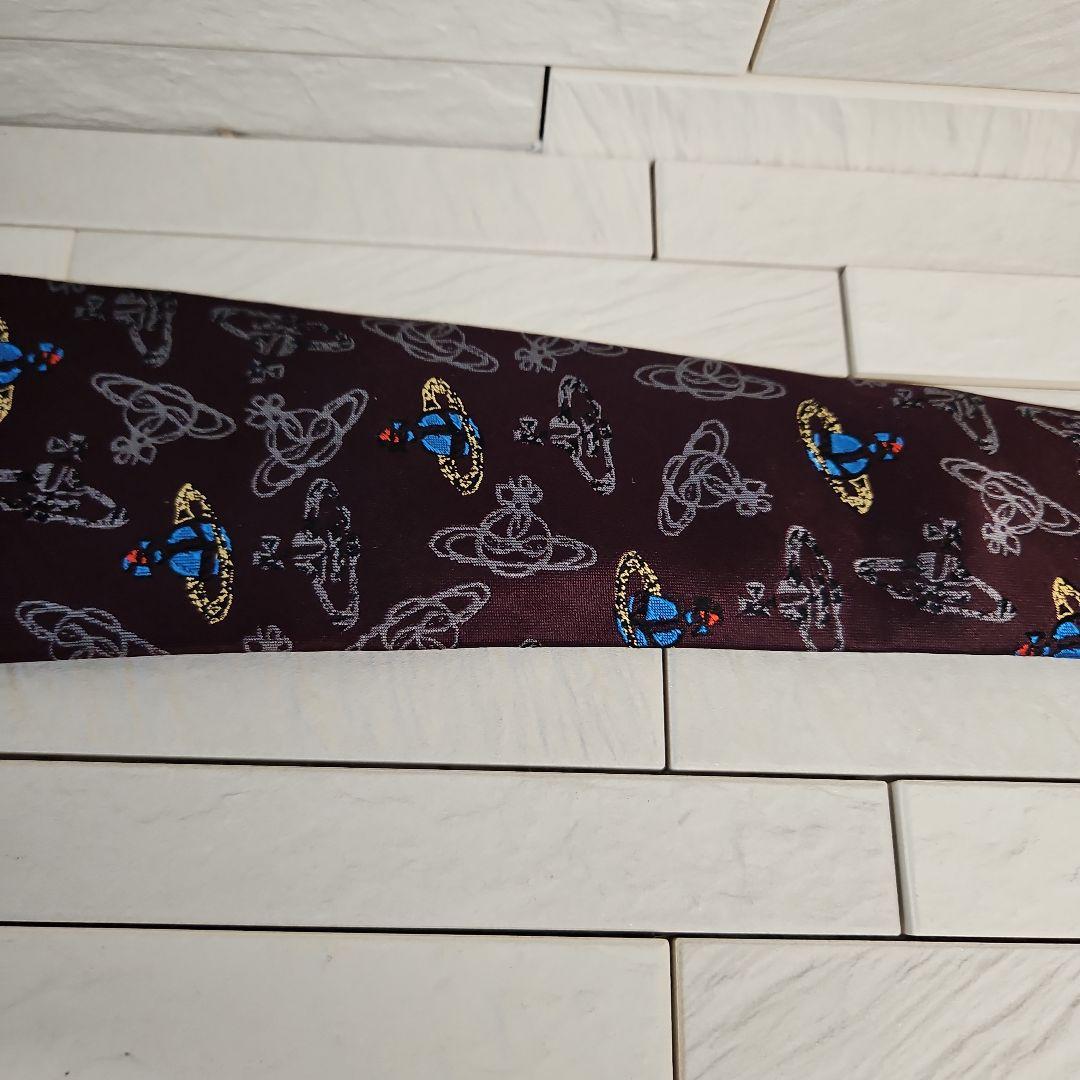 ◾美品ヴィヴィアンウエストウッドネクタイ　イタリー製　シルク100%　未使用