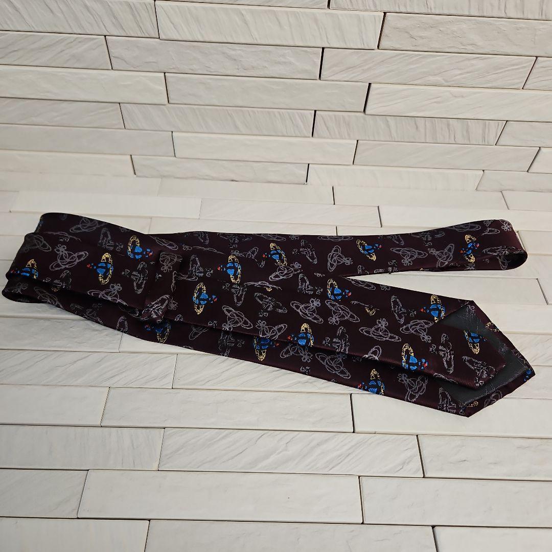 ◾美品ヴィヴィアンウエストウッドネクタイ　イタリー製　シルク100%　未使用