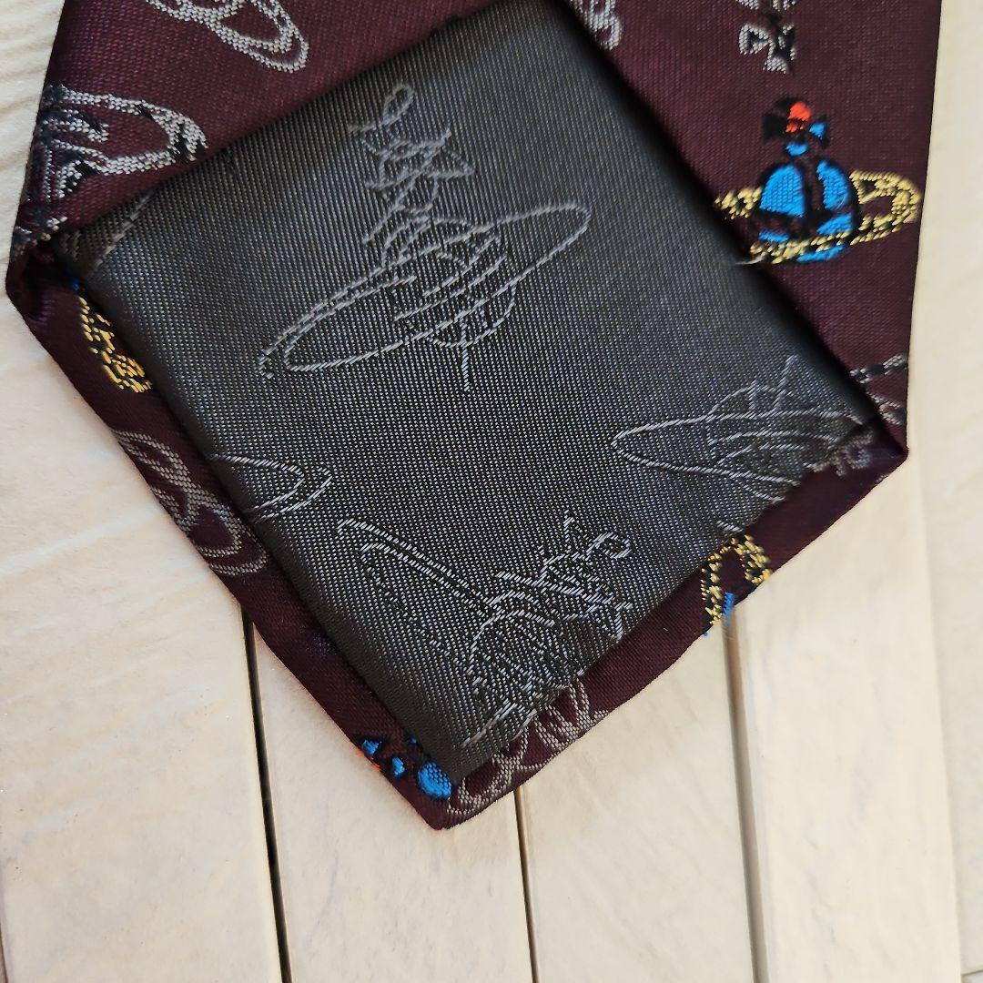 ◾美品ヴィヴィアンウエストウッドネクタイ　イタリー製　シルク100%　未使用