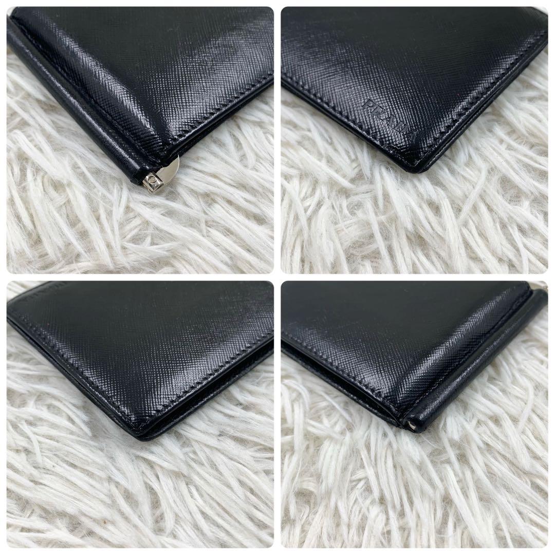 【✨良品✨】プラダ マネークリップ サフィアーノ レザー ブラック ブラック