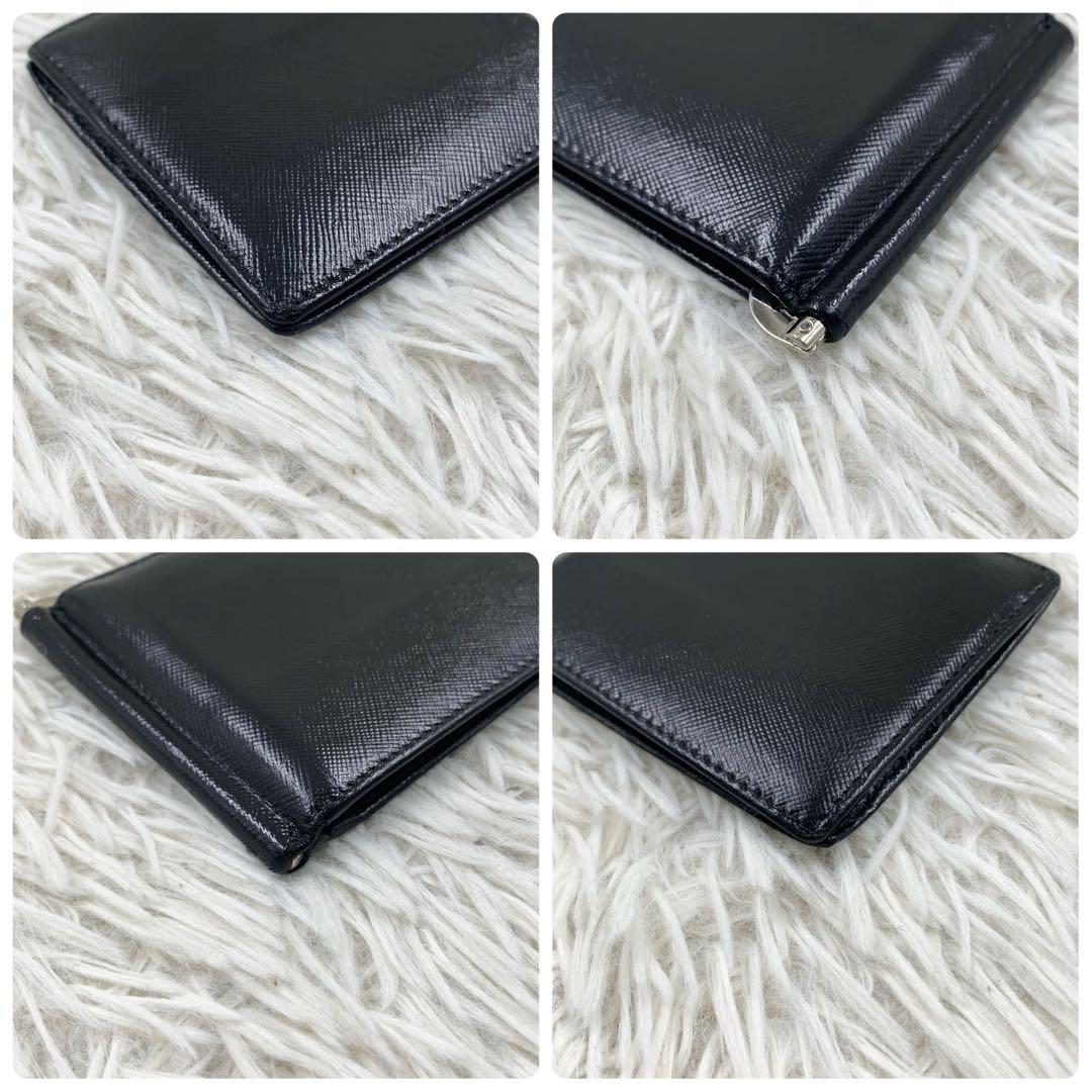 【✨良品✨】プラダ マネークリップ サフィアーノ レザー ブラック ブラック