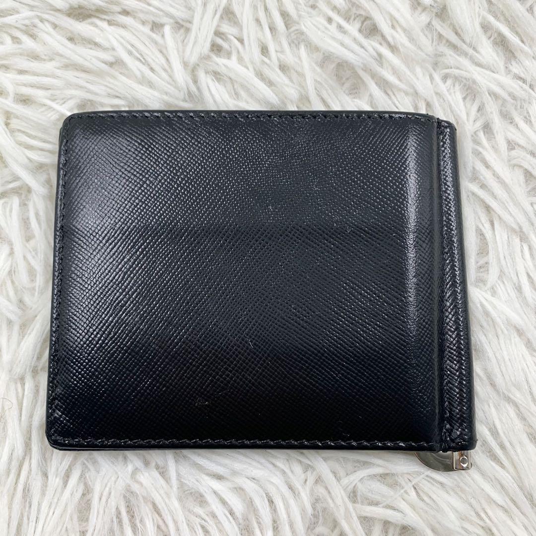 【✨良品✨】プラダ マネークリップ サフィアーノ レザー ブラック ブラック