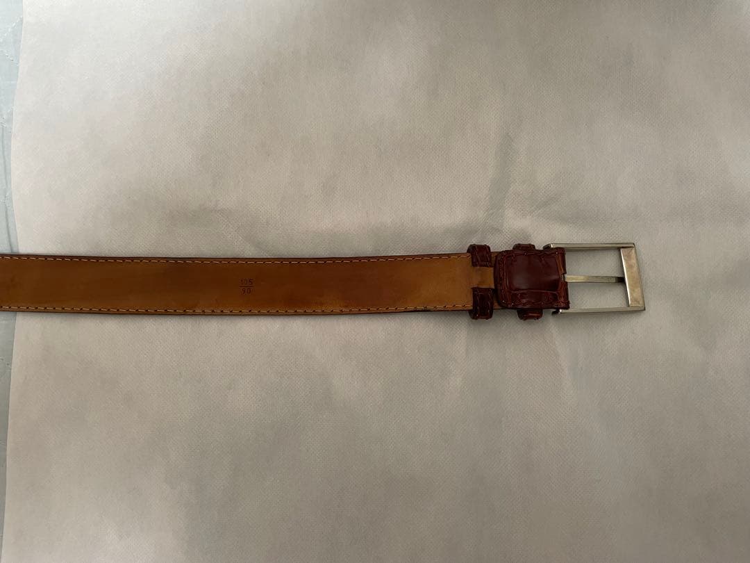 VACCARI　ヴァッカーリ　クロコダイル　クロコ　ベルト　ミディアムブラウン