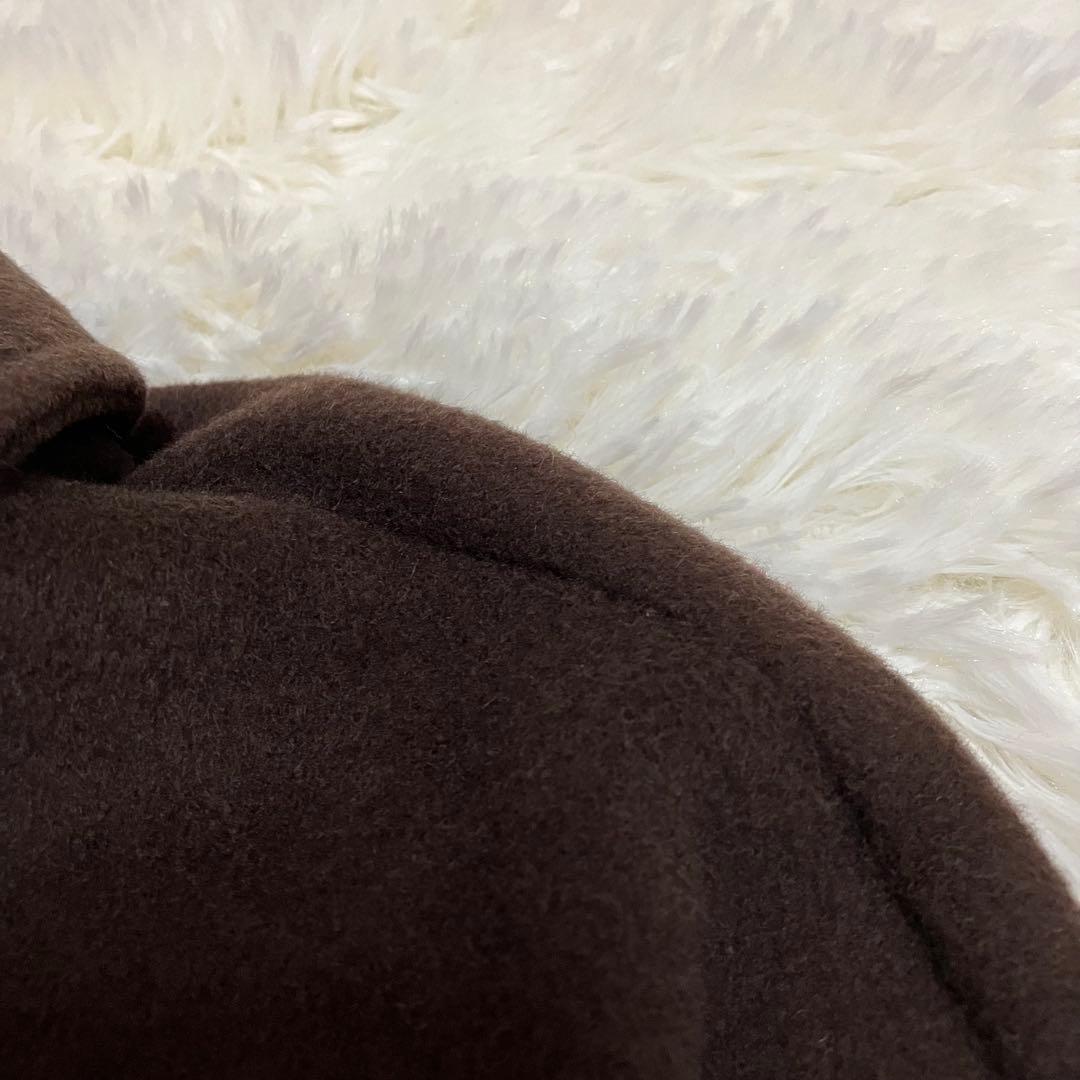 かぐれ ウールバルマカンコート ステンカラー ロング ブラウン