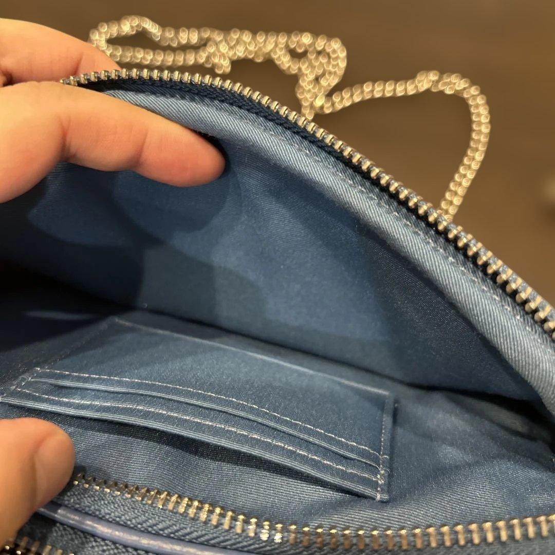 COACH ブルー レザー ショルダーバッグ