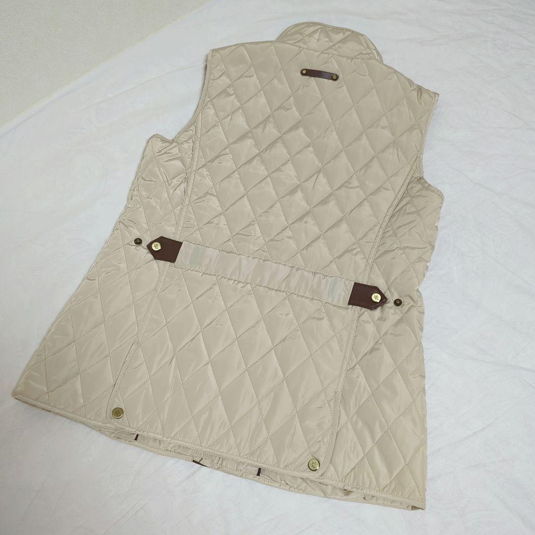 極美品✨ローレンラルフローレン キルティング ベスト エンブレム ベージュ S
