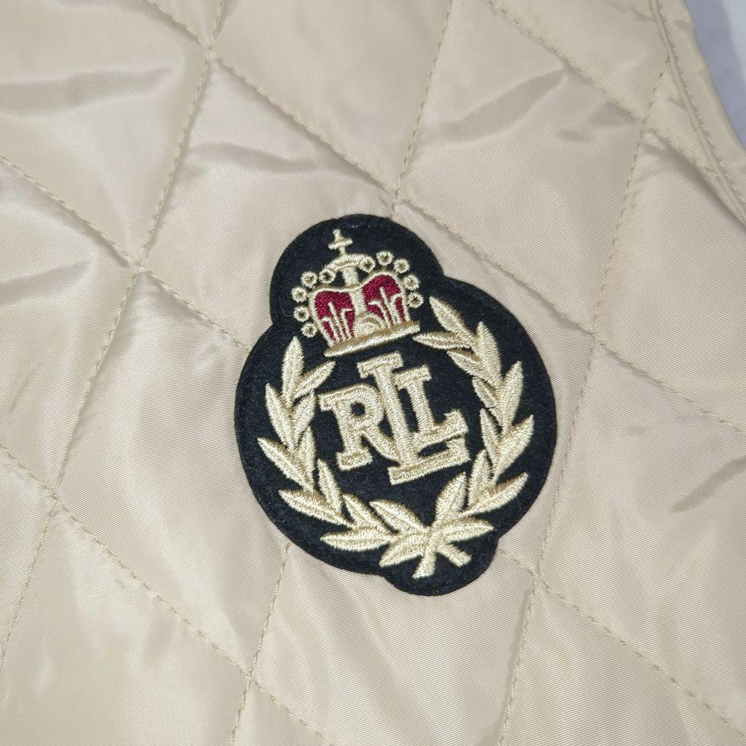 極美品✨ローレンラルフローレン キルティング ベスト エンブレム ベージュ S