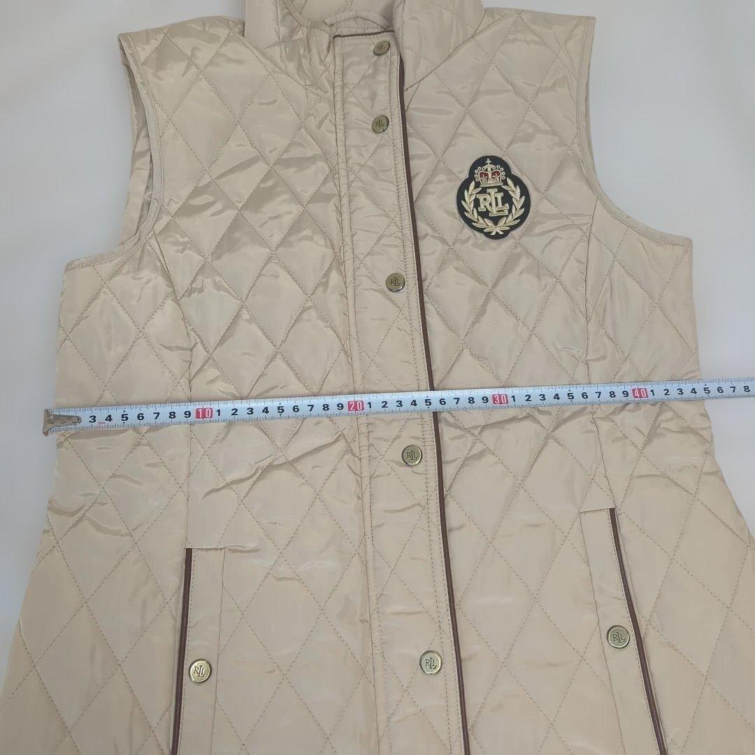 極美品✨ローレンラルフローレン キルティング ベスト エンブレム ベージュ S