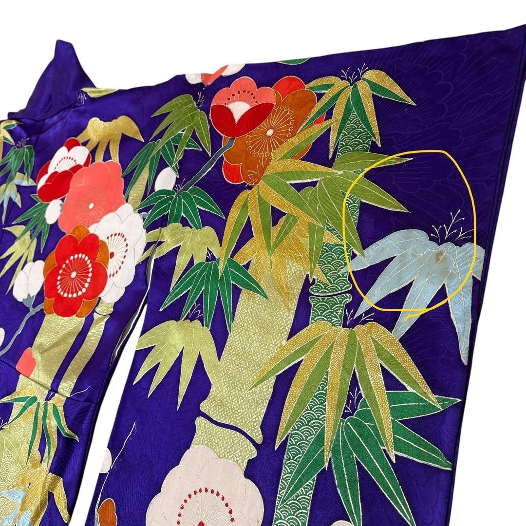 (う67) 紫翠(しすい)の花鼓✨梅彩きらめく雅のアンティーク振袖㊗️ ③点セット