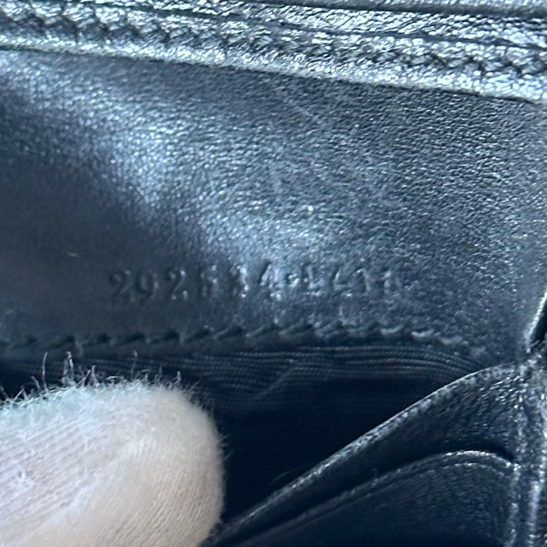 グッチ GGシマ 二つ折り財布 型押し レザー コンパクト 黒 総柄 エンボス