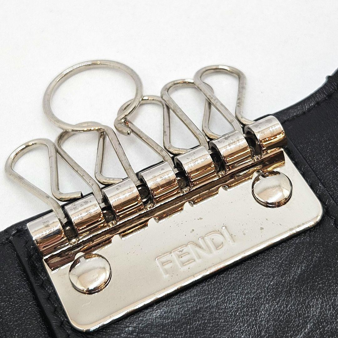 FENDI フェンディ ファブリック キーケース ズッカ柄 黄色 黒
