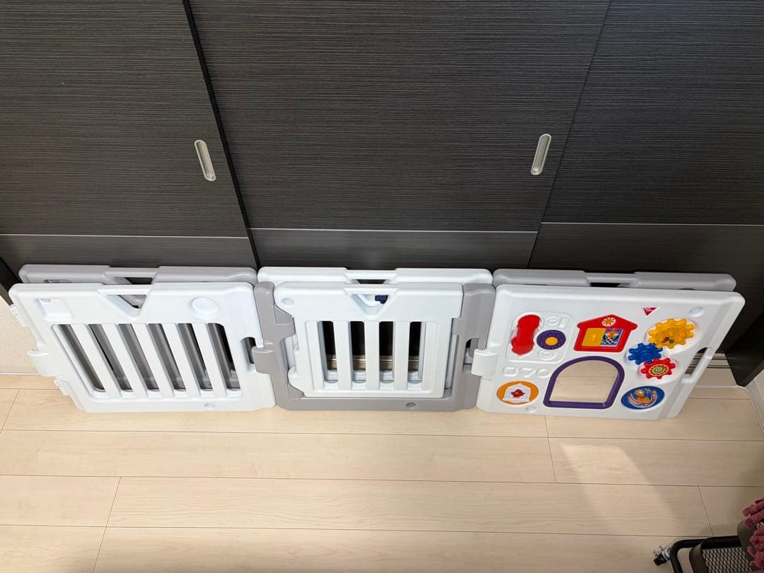 日本育児 ベビーサークル ミュージカルキッズランドDX Ⅱ ホワイト&グレー