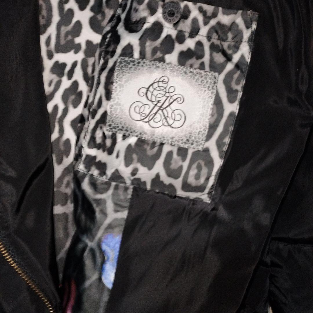 伊太利屋、フェイクファー付き黒コート ベルト付きダウンコート