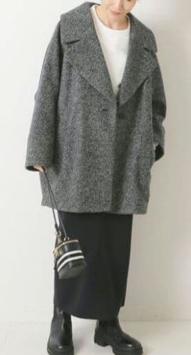 Spick & Span Wスライバーへリンボーンミドルコート