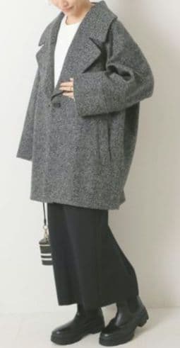 Spick & Span Wスライバーへリンボーンミドルコート