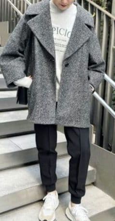 Spick & Span Wスライバーへリンボーンミドルコート