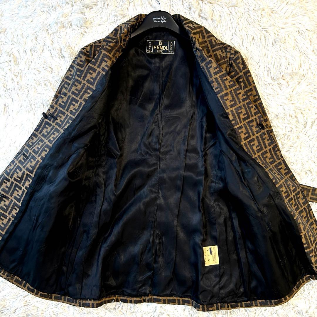 FENDI フェンディ トレンチコート ズッカ柄 ベルト ポケット ハーフコート