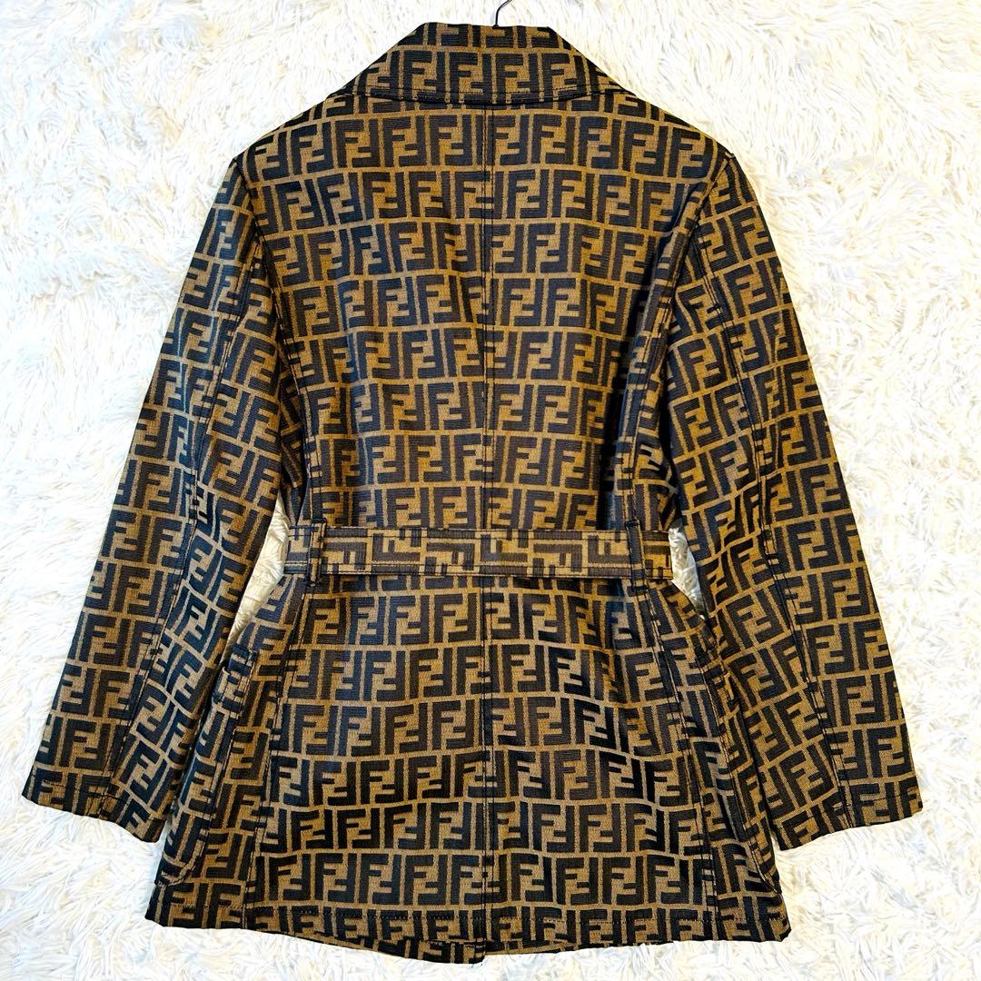 FENDI フェンディ トレンチコート ズッカ柄 ベルト ポケット ハーフコート