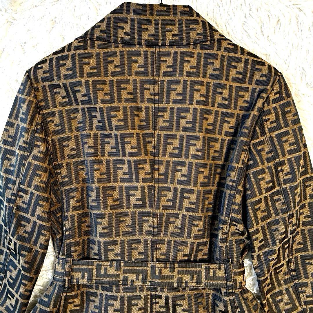 FENDI フェンディ トレンチコート ズッカ柄 ベルト ポケット ハーフコート