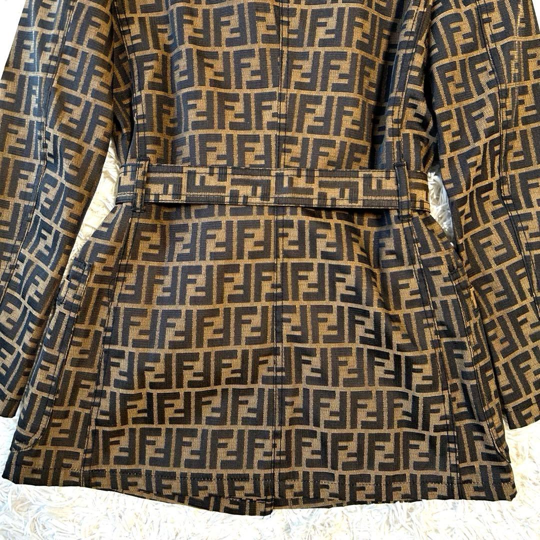 FENDI フェンディ トレンチコート ズッカ柄 ベルト ポケット ハーフコート