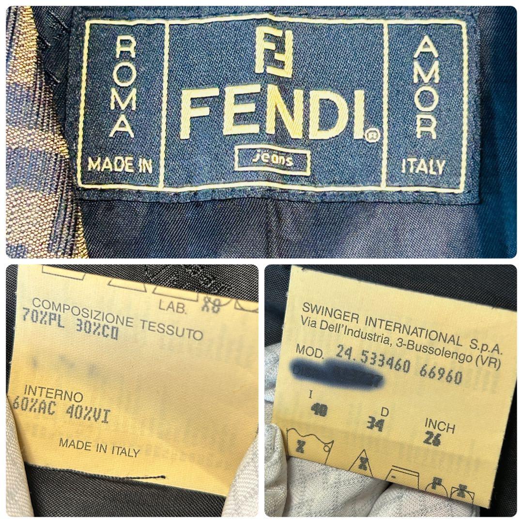 FENDI フェンディ トレンチコート ズッカ柄 ベルト ポケット ハーフコート