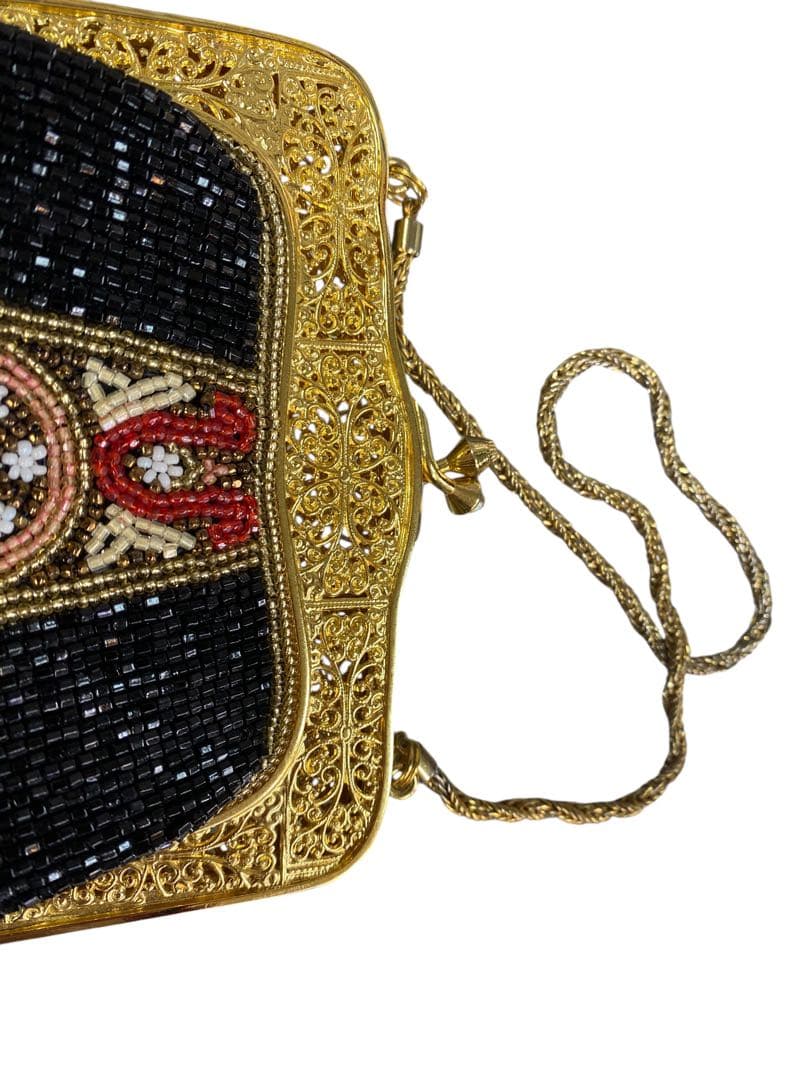 ビーズ装飾のクラッチバッグ　ルミー　ハシモト　皇帝御用達　ヴィンテージ バッグ