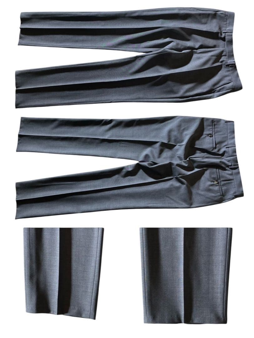 ヒューゴボス　スーツ　セットアップ　ビジネス　ピークドラペル　グレー