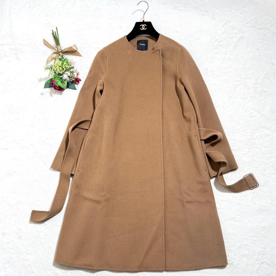 セオリー　ウールカシミヤダブルフェイスコート　カシミヤ混　ロングコート