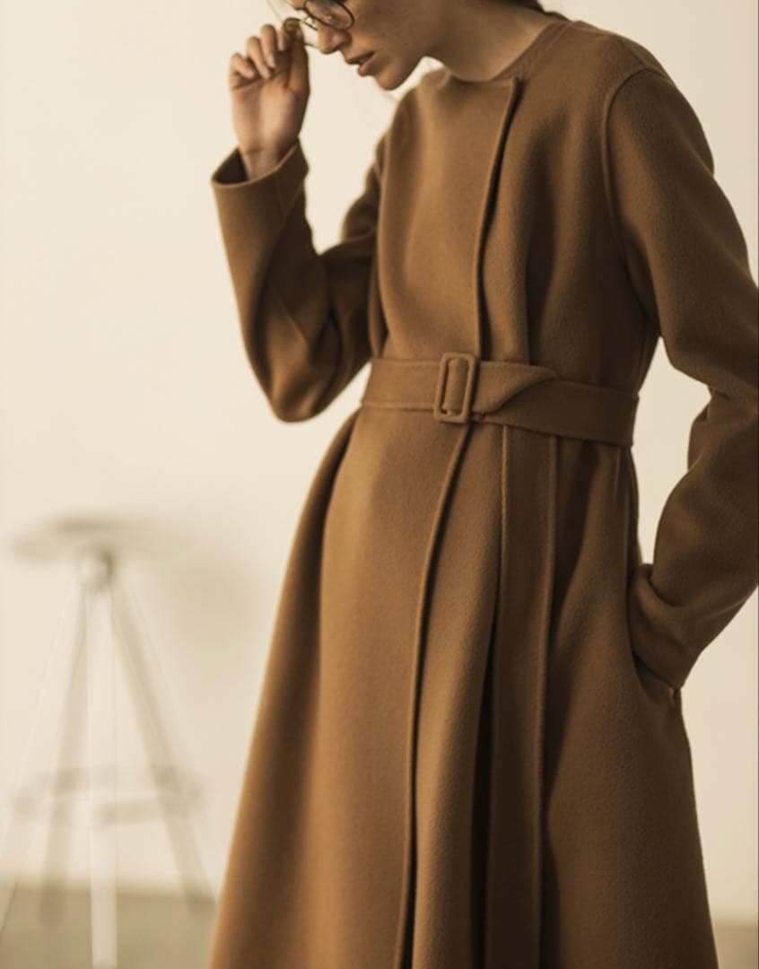 セオリー　ウールカシミヤダブルフェイスコート　カシミヤ混　ロングコート