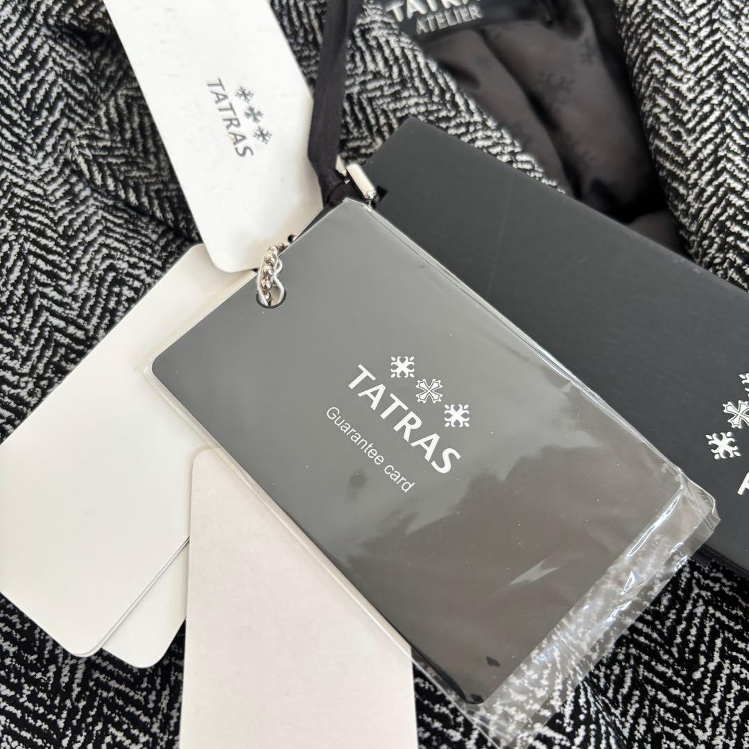 極美品タトラスTATRASダウンチェスターコート ツイードヘリンボーンアトリエ