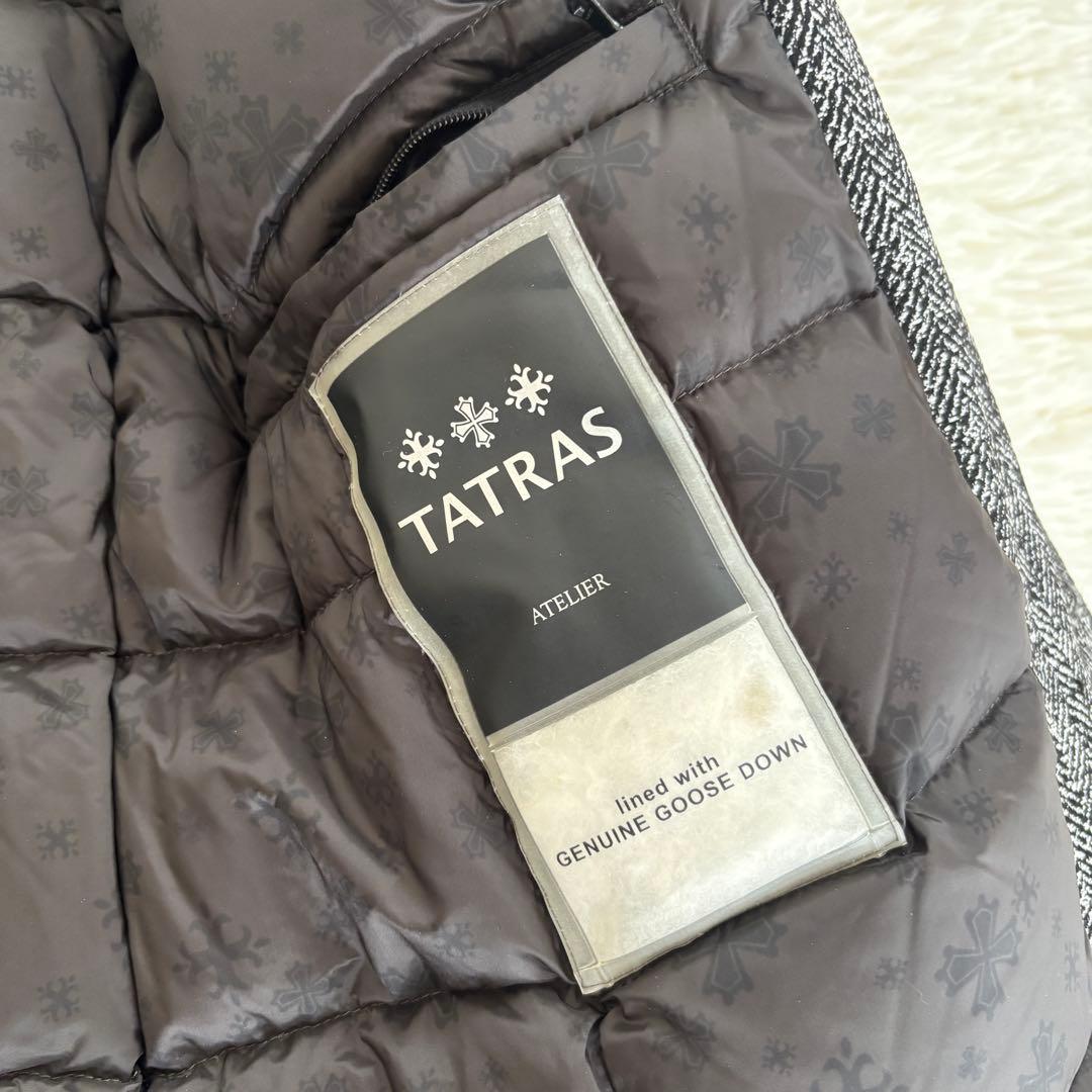 極美品タトラスTATRASダウンチェスターコート ツイードヘリンボーンアトリエ