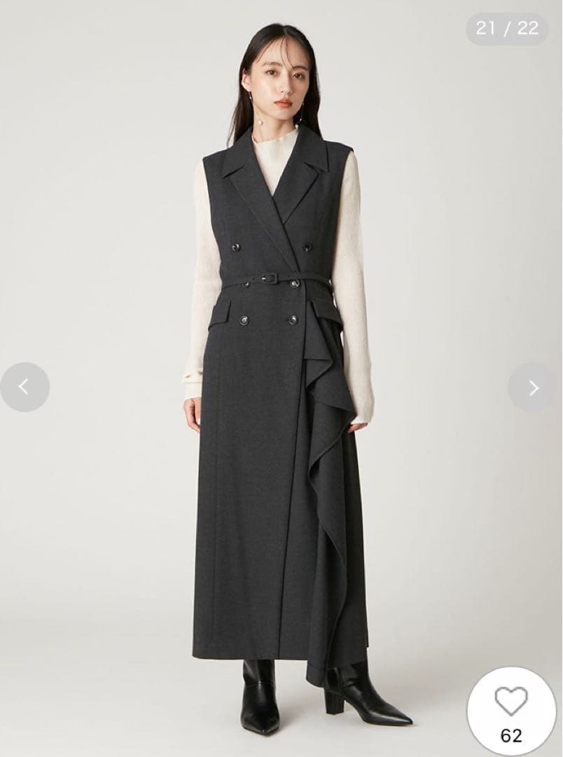 FRAY I.D フレイ アイディー　ダブルブレストアシメデザインワンピース