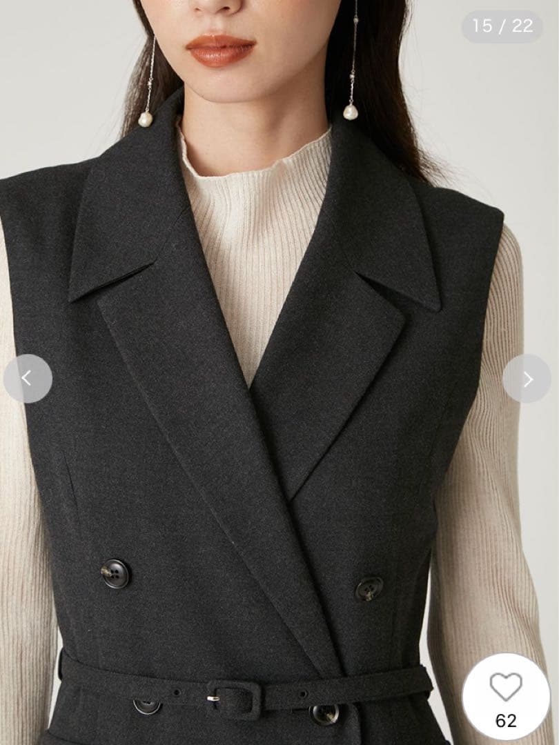 FRAY I.D フレイ アイディー　ダブルブレストアシメデザインワンピース