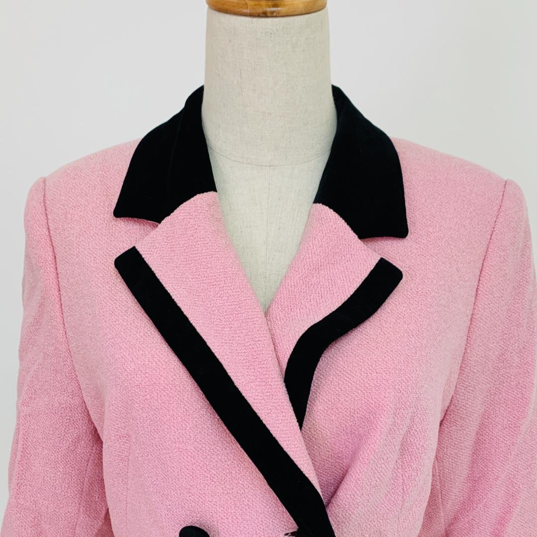 美品 ESCADA エスカーダ ウールジャケット ピンク 40 万能 おしゃれ