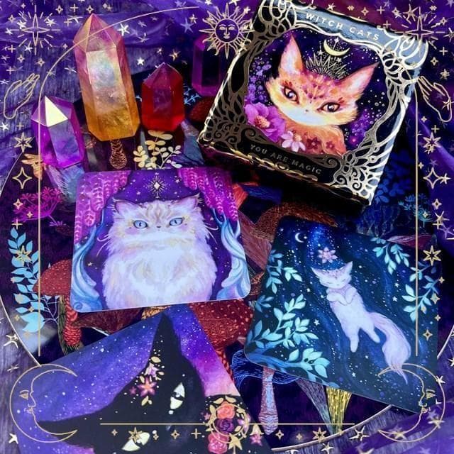 【正規品オラクルカード】海外インディーズデッキ✨スクエア型✨魔法の猫たちのカード