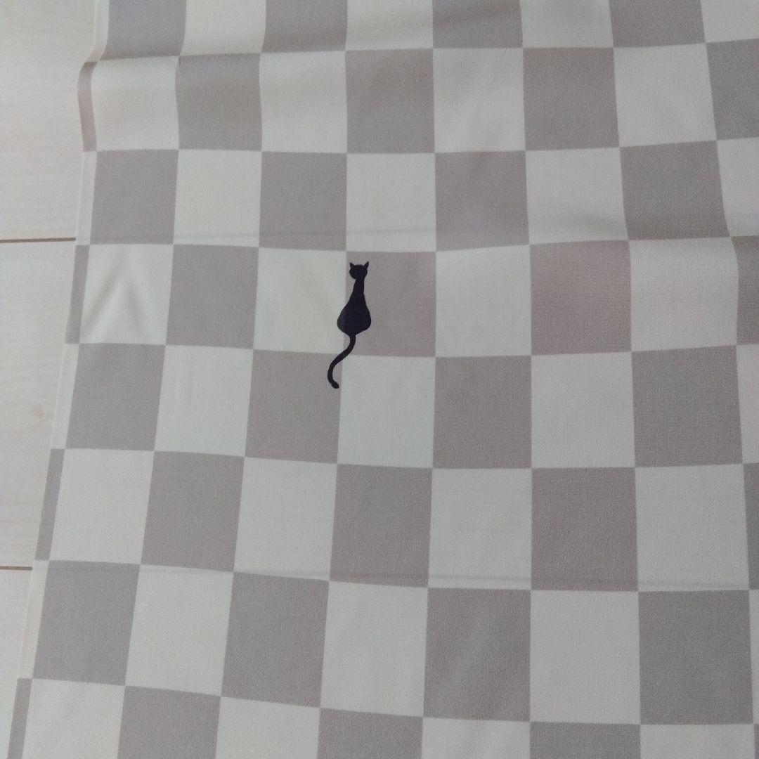 長襦袢地　反物　正絹　猫柄　市松柄　一筋弥工房　新品
