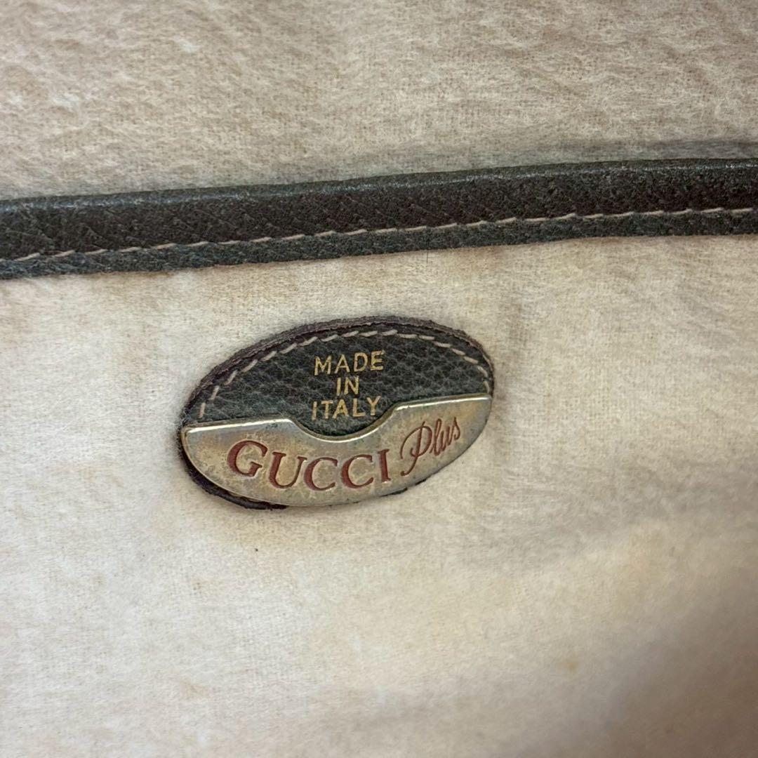 ✨美品✨GUCCI クラッチバッグ GG ブラウン ベージュ ロゴ レザー 金具
