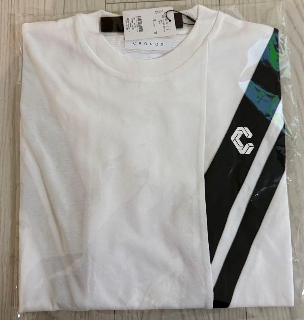 定価10450 CRONOS ストライプデザイン Tシャツ ホワイト　値下げ不可
