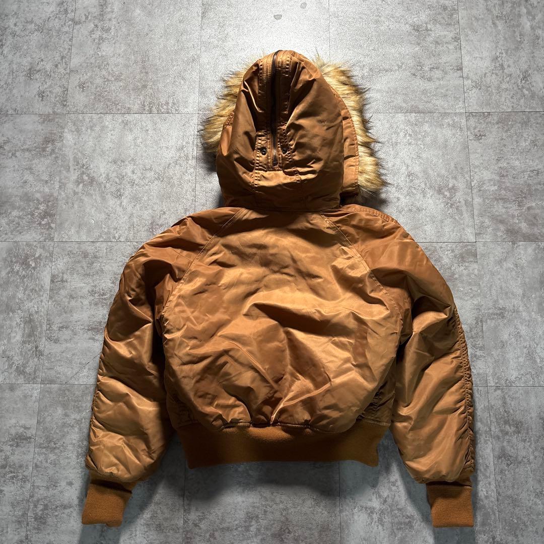 希少色　avirex n2-b フライトジャケット　短丈　オレンジ　ショート丈