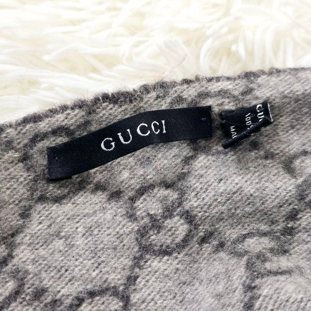 はなっぷ様✨ グッチ カシミヤ100％ GG 総柄　マフラー グレー