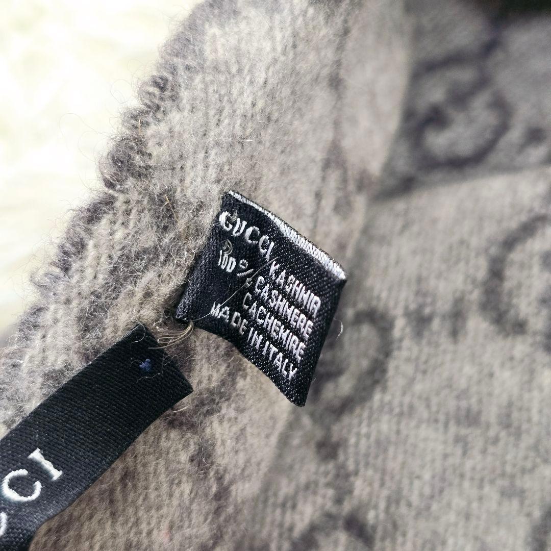 はなっぷ様✨ グッチ カシミヤ100％ GG 総柄　マフラー グレー