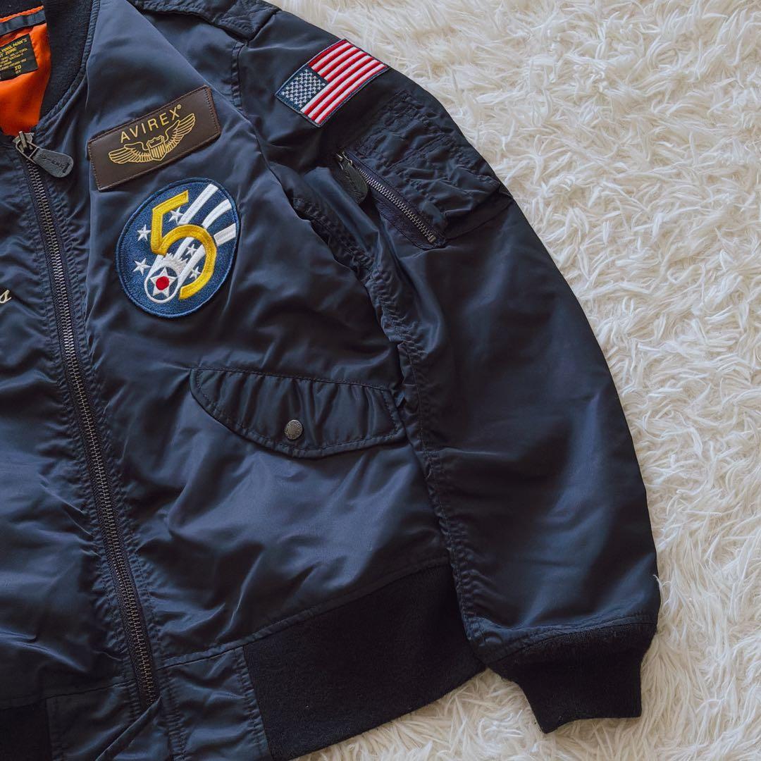 XLサイズ AVIREX MA-1 フライトジャケット ワッペン 刺繍デザイン