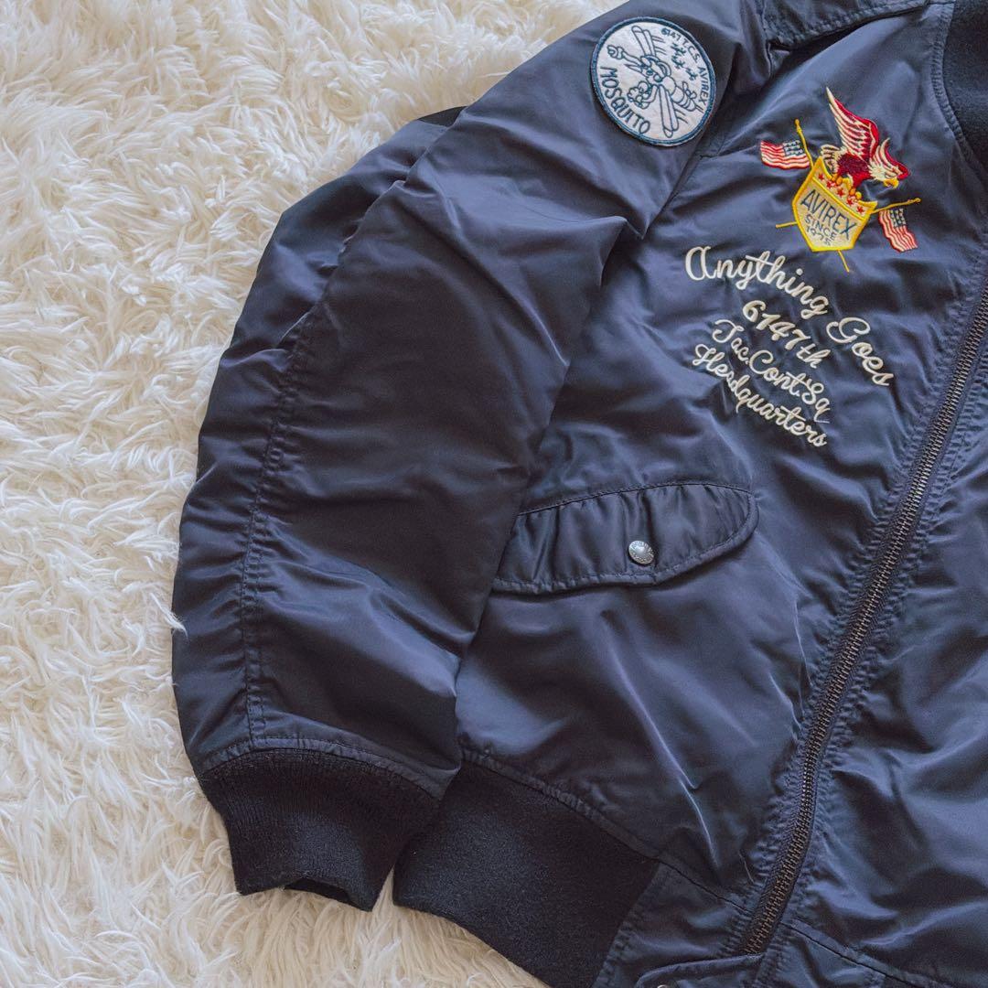 XLサイズ AVIREX MA-1 フライトジャケット ワッペン 刺繍デザイン