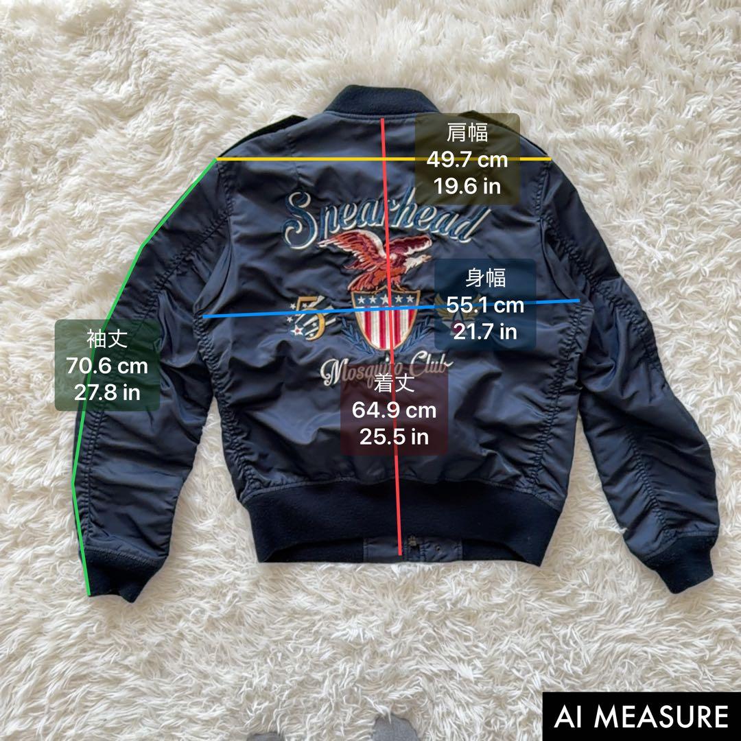 XLサイズ AVIREX MA-1 フライトジャケット ワッペン 刺繍デザイン