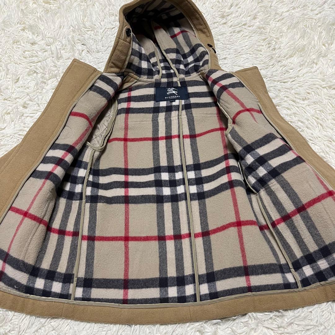 美品 BURBERRY 110 キャメル チェック ダッフルコート キッズ