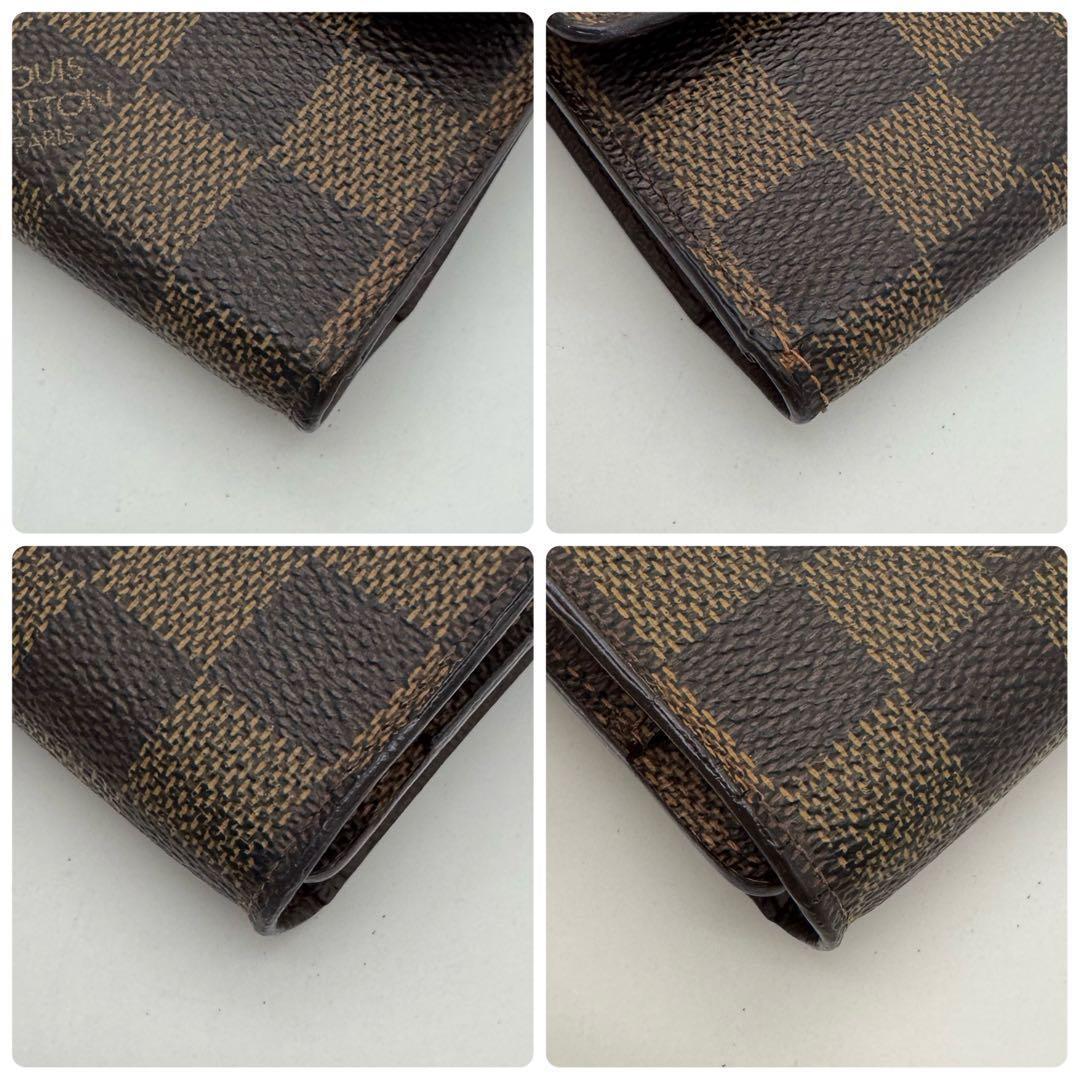 【新型】ルイヴィトン　ダミエ　エベヌ　インターナショナル　三つ折り財布　長財布