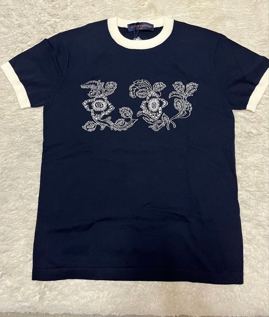 LOUIS VUITTON 花柄刺繍 Tシャツ