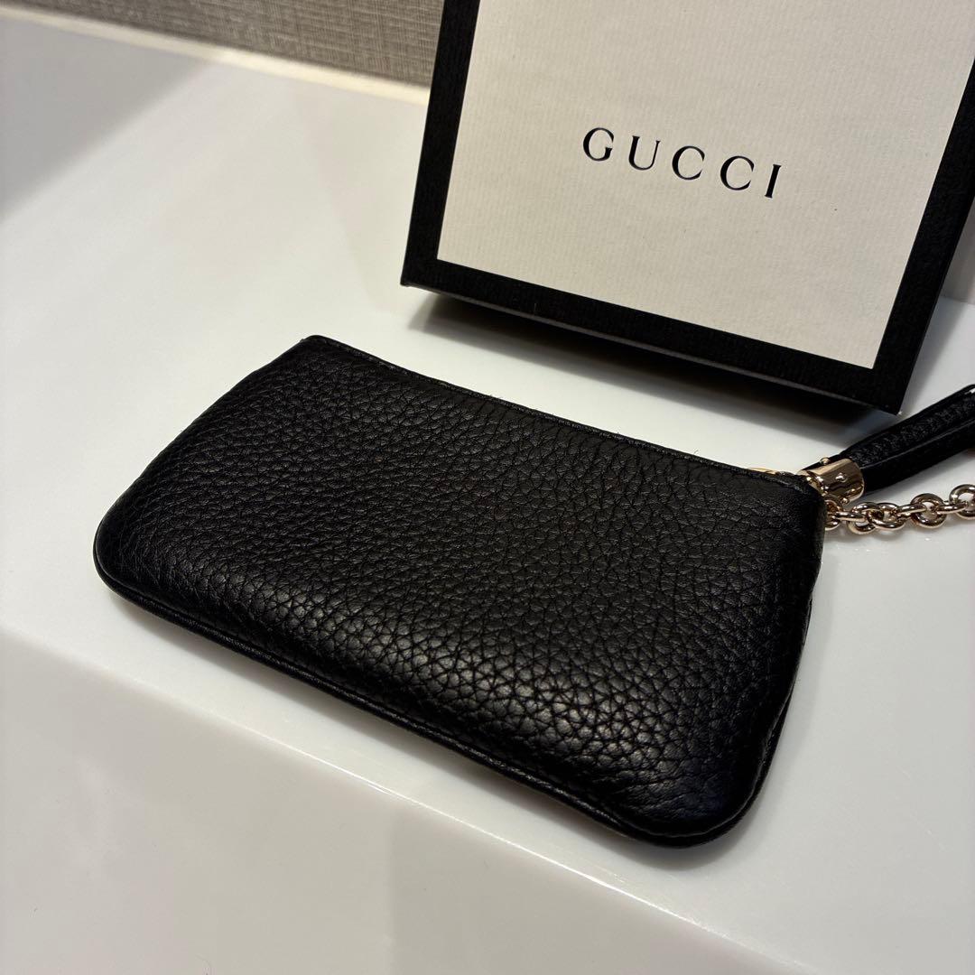 GUCCI グッチ ソーホー フリンジ キーポーチ 黒 ブラック 354358