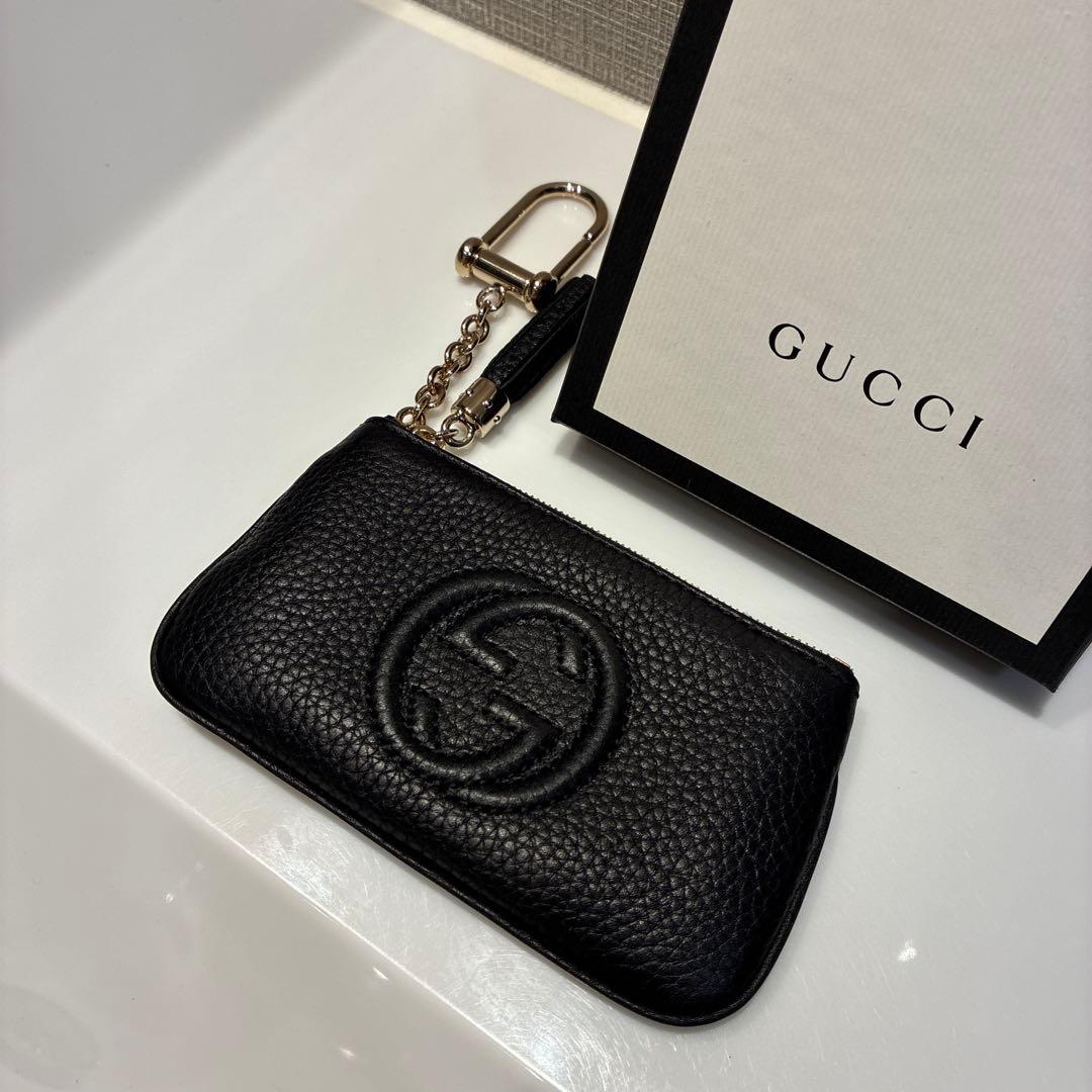 GUCCI グッチ ソーホー フリンジ キーポーチ 黒 ブラック 354358