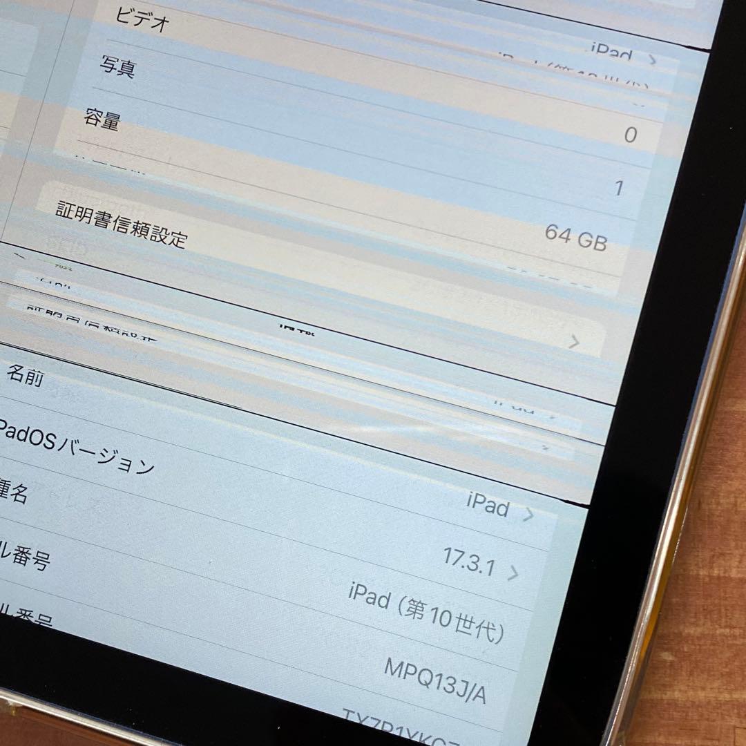 □ ジャンク iPad 第10世代 64GB MPQ13J/A